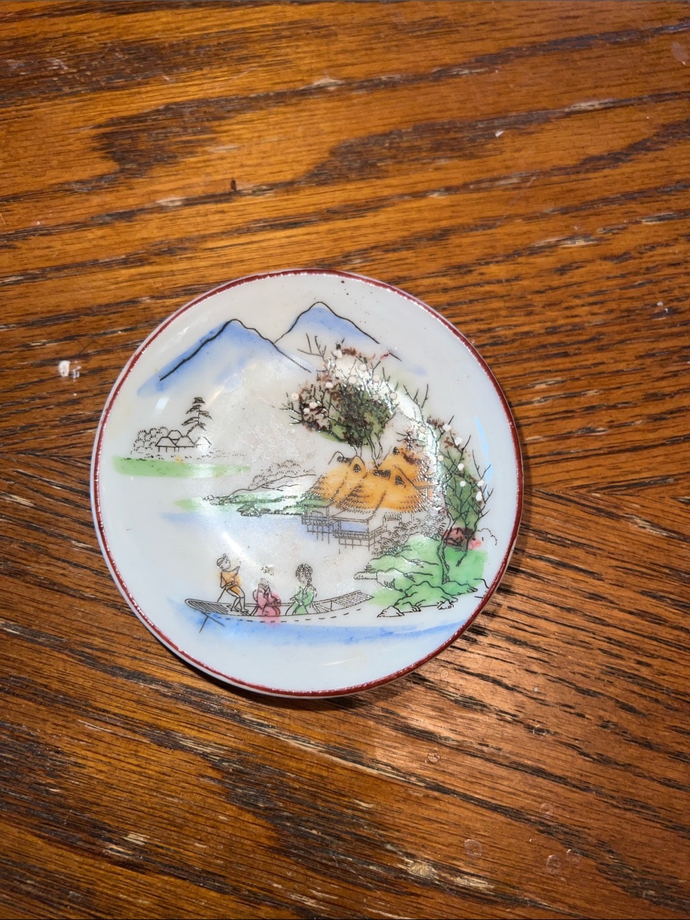 Vintage Japanese Hand-Painted Porcelain Trinket Dish